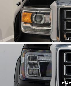 2015 gmc sierra reflector headlight comparison collage