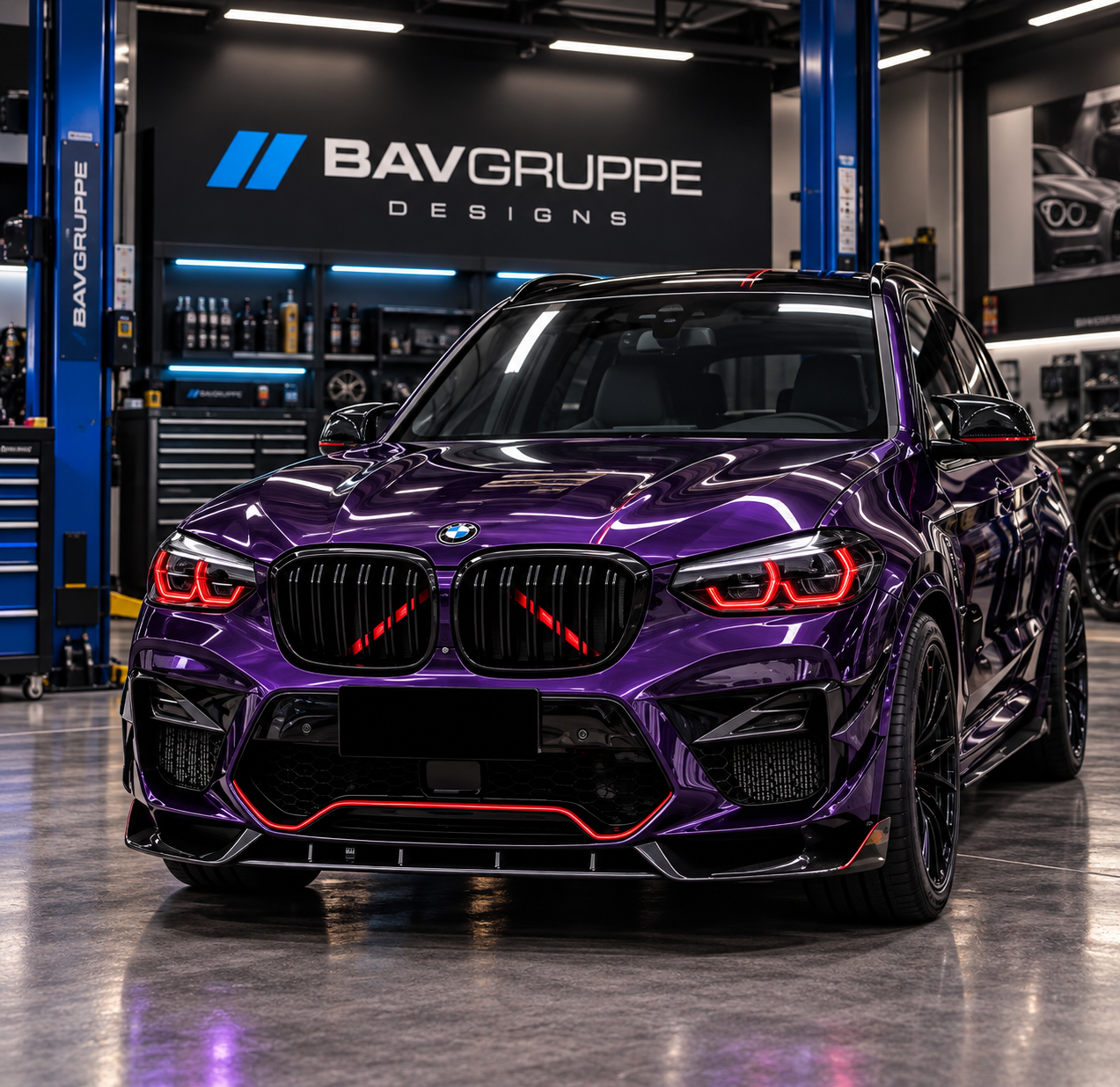 BMW X3 X4 custom DRL LED lighting example 1