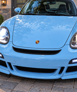 Porsche 987.1 Cayman Boxster blue front view headlights